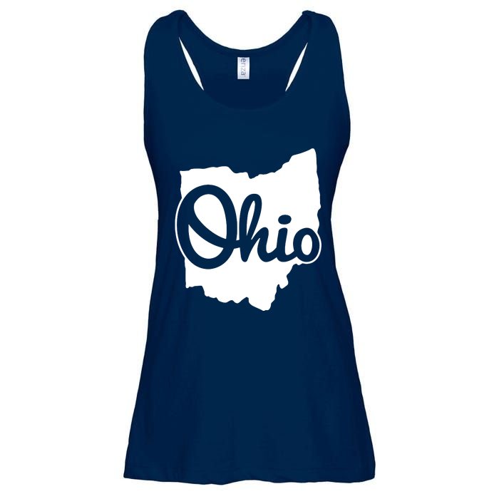 I Love My Ohio Home Script Ohio Buckeye State Ladies Essential Flowy Tank