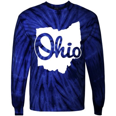 I Love My Ohio Home Script Ohio Buckeye State Tie-Dye Long Sleeve Shirt