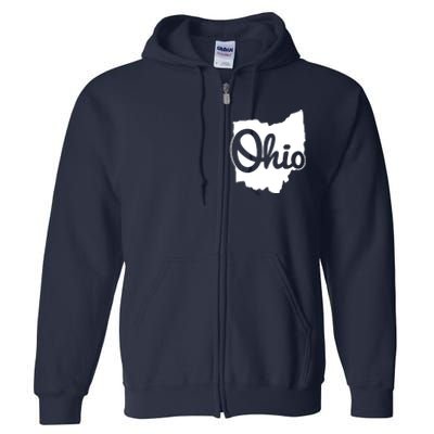 I Love My Ohio Home Script Ohio Buckeye State Full Zip Hoodie