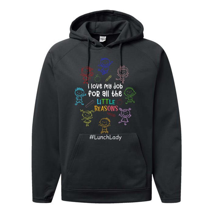 I Love My Job Lunch Lady Happy First Day Of School Performance Fleece Hoodie