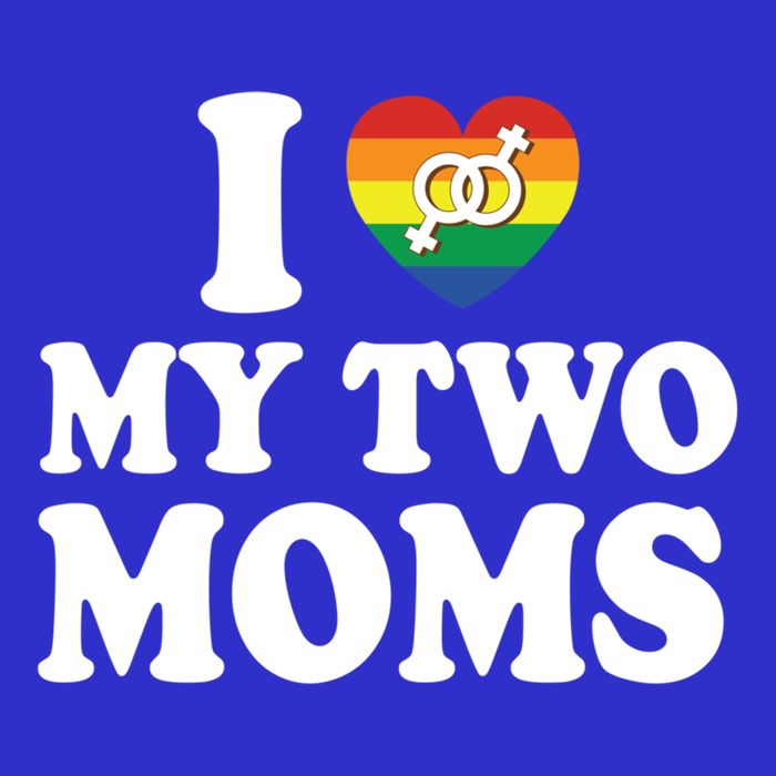 I Love My Two Moms Lgbt Lesbian Mothers Day Gift Hoodie