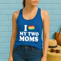 I Love My Two Moms Lgbt Lesbian Mothers Day Gift Womens Tank Top
