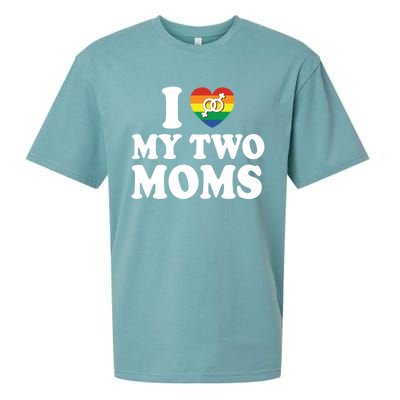 I Love My Two Moms Lgbt Lesbian Mothers Day Gift Sueded Cloud Jersey T-Shirt