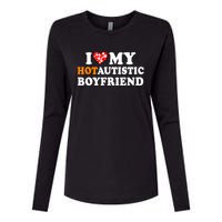 I Love My Hot Autistic Boyfriend Womens Cotton Relaxed Long Sleeve T-Shirt