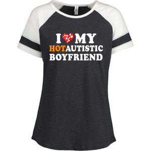 I Love My Hot Autistic Boyfriend Enza Ladies Jersey Colorblock Tee