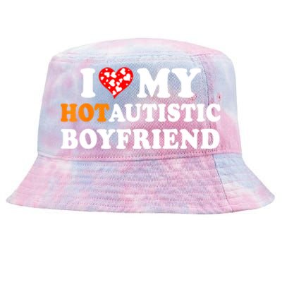 I Love My Hot Autistic Boyfriend Tie-Dyed Bucket Hat