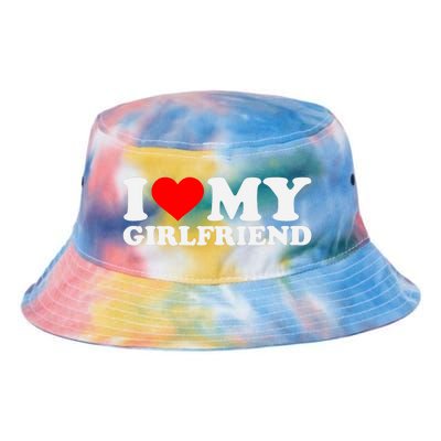 I Love My Hot Girlfriend GF I Heart My Hot Girlfriend Tie Dye Newport Bucket Hat