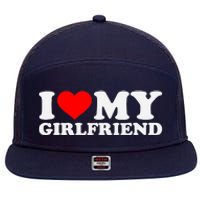 I Love My Hot Girlfriend GF I Heart My Hot Girlfriend 7 Panel Mesh Trucker Snapback Hat