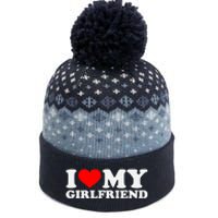 I Love My Hot Girlfriend GF I Heart My Hot Girlfriend The Baniff Cuffed Pom Beanie