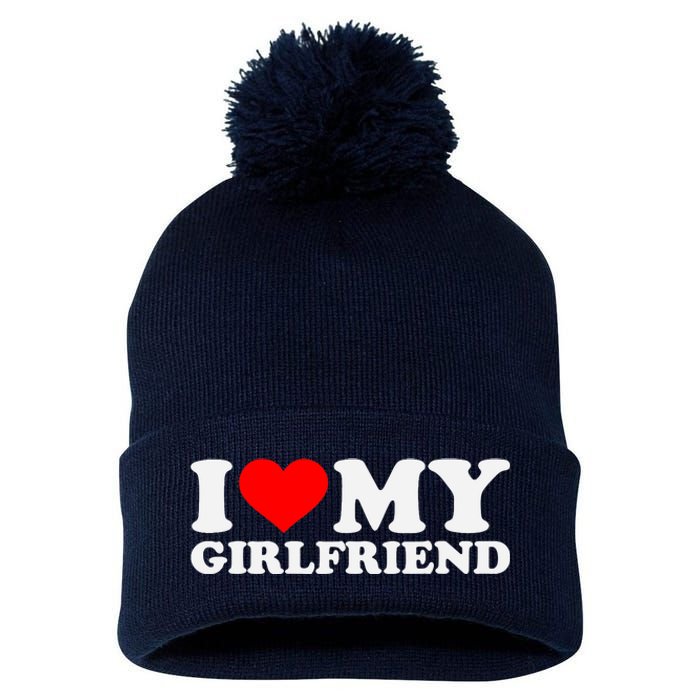 I Love My Hot Girlfriend GF I Heart My Hot Girlfriend Pom Pom 12in Knit Beanie