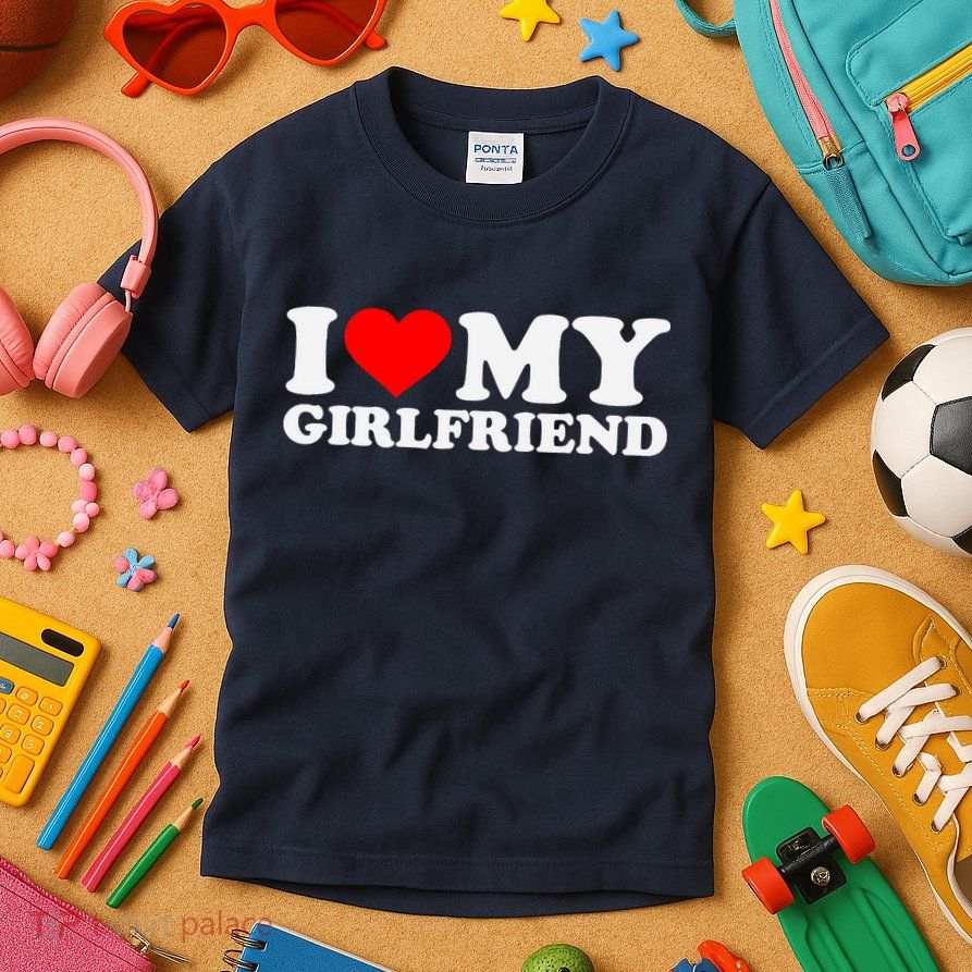 I Love My Hot Girlfriend GF I Heart My Hot Girlfriend Kids T-Shirt