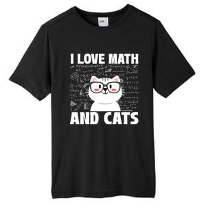 I Love Math And Cats Feline Animal Cat Lover Kitten Kitty Tall Fusion ChromaSoft Performance T-Shirt