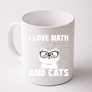 I Love Math And Cats Feline Animal Cat Lover Kitten Kitty Coffee Mug