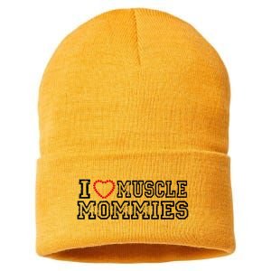 I Love Muscle Mommies, I Heart Muscle Mommies, Muscle Mommy Sustainable Knit Beanie