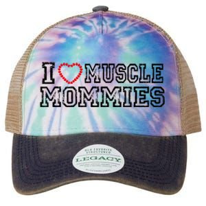 I Love Muscle Mommies, I Heart Muscle Mommies, Muscle Mommy Legacy Tie Dye Trucker Hat