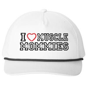 I Love Muscle Mommies, I Heart Muscle Mommies, Muscle Mommy Snapback Five-Panel Rope Hat