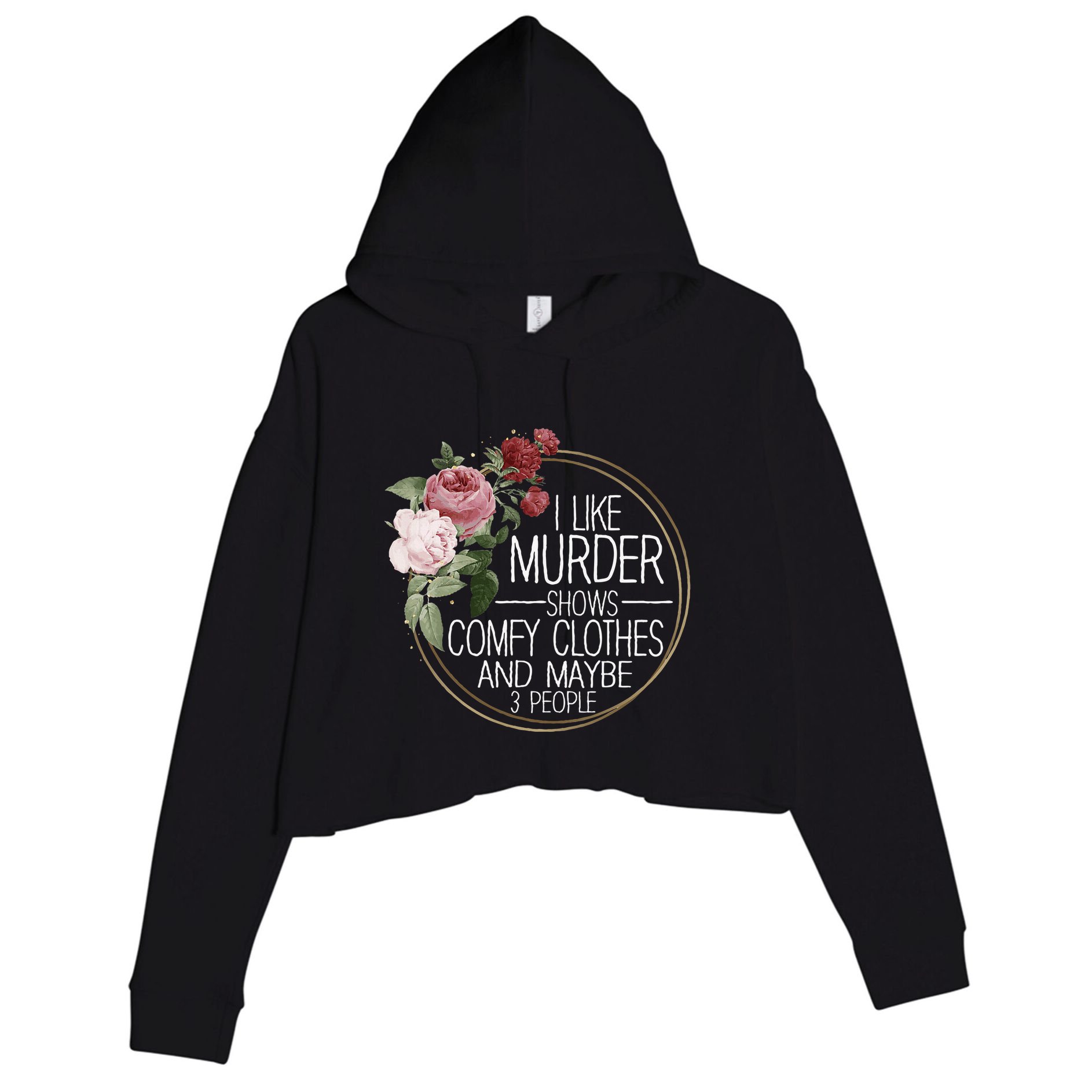 I Like Murder Shows Comfy Clothes Crop Fleece Hoodie