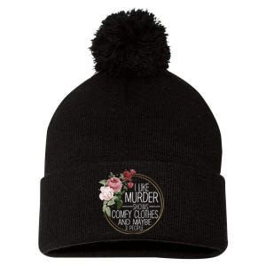 I Like Murder Shows Comfy Clothes Pom Pom 12in Knit Beanie