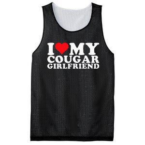 i love my cougar girlfriend i heart my cougar girlfriend gf Mesh Reversible Basketball Jersey Tank