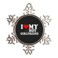 I Love My Psychotic Girlfriend Funny I heart my Girlfriend Metallic Star Ornament