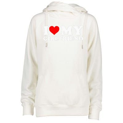 I L.ove My Girlfriend I Heart My Girlfriend GF Womens Funnel Neck Pullover Hood