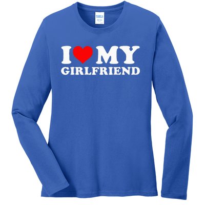 I L.ove My Girlfriend I Heart My Girlfriend GF Ladies Long Sleeve Shirt