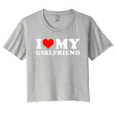 I L.ove My Girlfriend I Heart My Girlfriend GF Women's Crop Top Tee