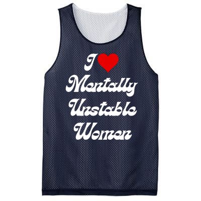 I Love Mentally Unstable Women Mesh Reversible Basketball Jersey Tank