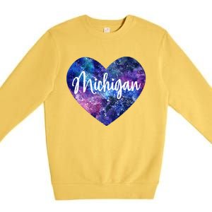 I Love Michigan Usa Great Gift Premium Crewneck Sweatshirt