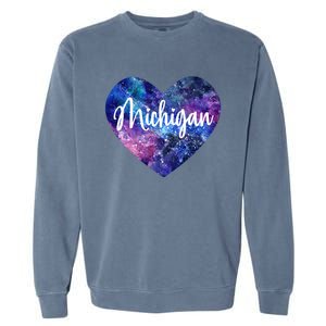 I Love Michigan Usa Great Gift Garment-Dyed Sweatshirt