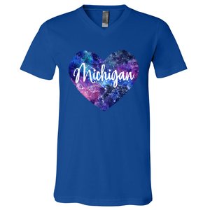 I Love Michigan Usa Great Gift V-Neck T-Shirt