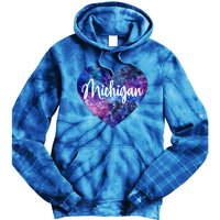 I Love Michigan Usa Great Gift Tie Dye Hoodie