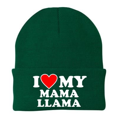 I Love My Mama A Llama Gift With Heart Gift Knit Cap Winter Beanie