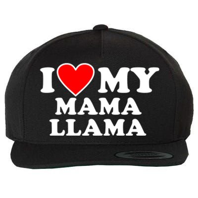 I Love My Mama A Llama Gift With Heart Gift Wool Snapback Cap