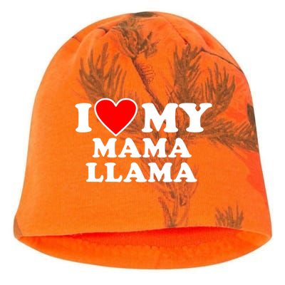 I Love My Mama A Llama Gift With Heart Gift Kati - Camo Knit Beanie