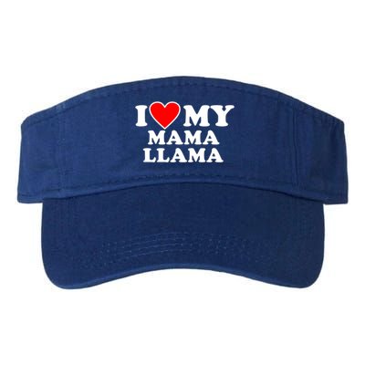 I Love My Mama A Llama Gift With Heart Gift Valucap Bio-Washed Visor