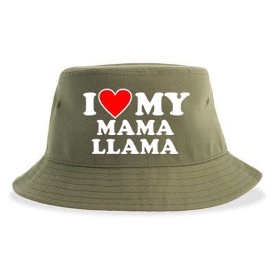 I Love My Mama A Llama Gift With Heart Gift Sustainable Bucket Hat