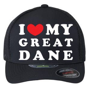 I Love My Great Dane I Heart My Great Dane Flexfit Unipanel Trucker Cap