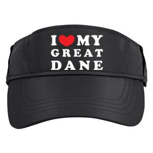 I Love My Great Dane I Heart My Great Dane Adult Drive Performance Visor