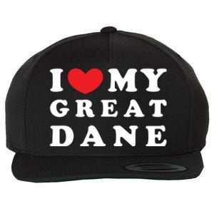 I Love My Great Dane I Heart My Great Dane Wool Snapback Cap