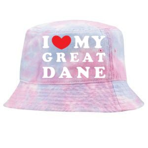 I Love My Great Dane I Heart My Great Dane Tie-Dyed Bucket Hat