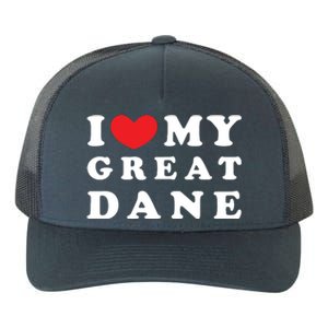 I Love My Great Dane I Heart My Great Dane Yupoong Adult 5-Panel Trucker Hat