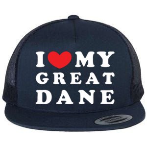 I Love My Great Dane I Heart My Great Dane Flat Bill Trucker Hat