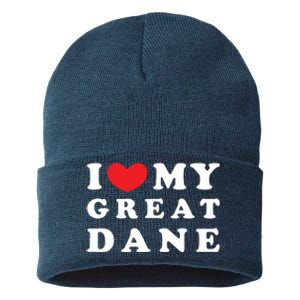 I Love My Great Dane I Heart My Great Dane Sustainable Knit Beanie