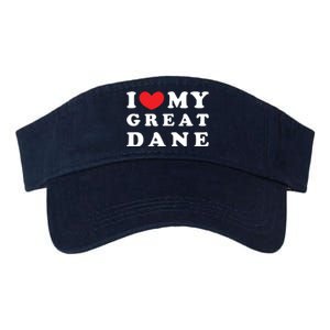 I Love My Great Dane I Heart My Great Dane Valucap Bio-Washed Visor