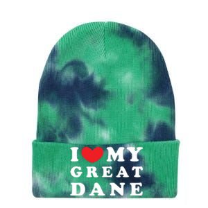 I Love My Great Dane I Heart My Great Dane Tie Dye 12in Knit Beanie