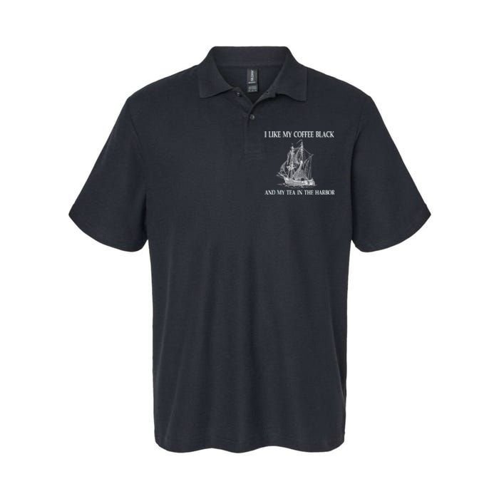 I Like My Coffee Black And Tea In The Harbor Softstyle Adult Sport Polo