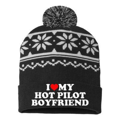 I Love My Hot Pilot Boyfriend USA-Made Snowflake Beanie