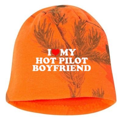 I Love My Hot Pilot Boyfriend Kati - Camo Knit Beanie