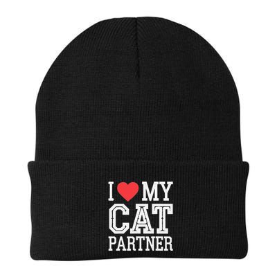 I Love My Cat Partner Funny Cat Lover Partner Valentines Day Beanie